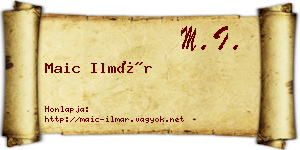 Maic Ilmár névjegykártya